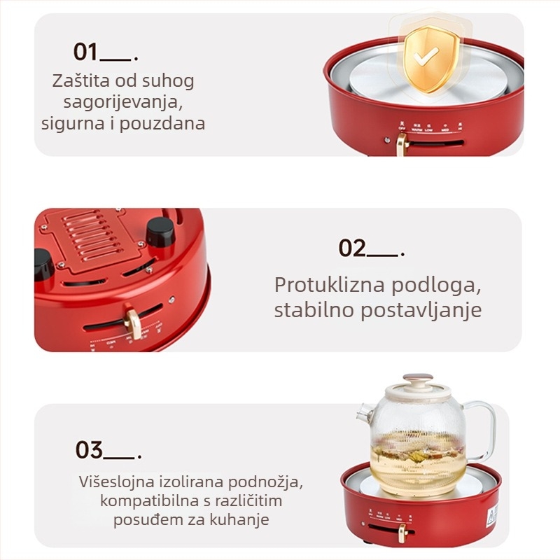 BRUNO Bxm101 3 L električna posuda za kuhanje — unutarnji spremnik od nehrđajućeg čelika, mehaničko upravljanje, grijanje baze, izolacija