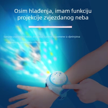 Bez lopatica satni ventilator s USB punjenjem, mini prijenosni ručni ventilator s ugrađenom baterijom 1200–2000 mAh, 2 brzine, tiho rada ispod 36 dB, trajanje baterije preko 12 sati