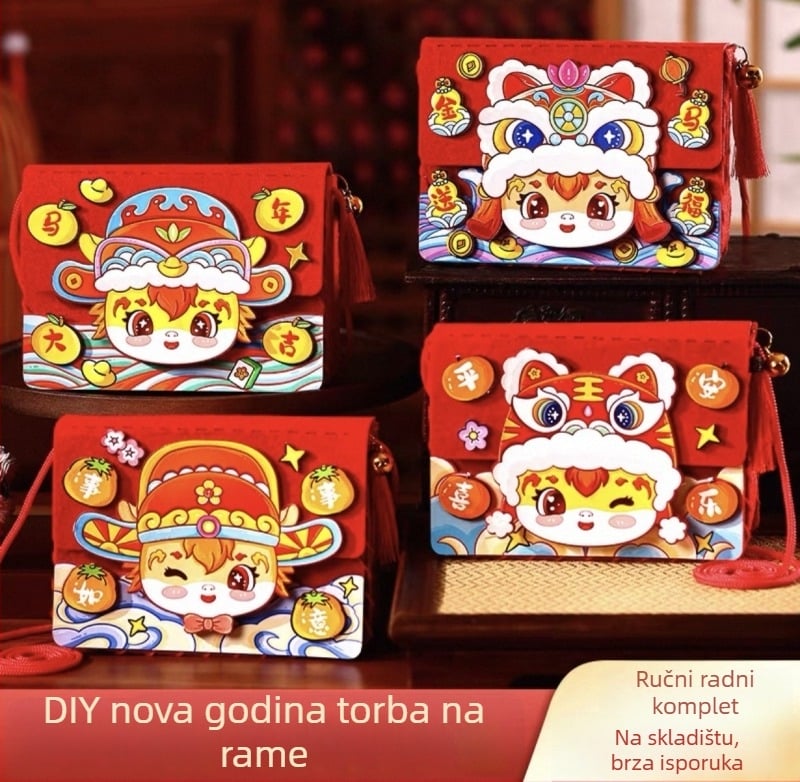 DIY crossbody torbica za djecu — filc materijal, uzorak sazviježđa/zodijak, stil dječji crtić, pogodno za vrtić, proljeće 2024