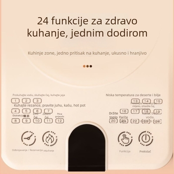 Zdravstvena posuda za infuziju i automatsko kuhanje, stakleno tijelo i unutarnja posuda, 1 L, 220V, 800W, dodirna kontrola