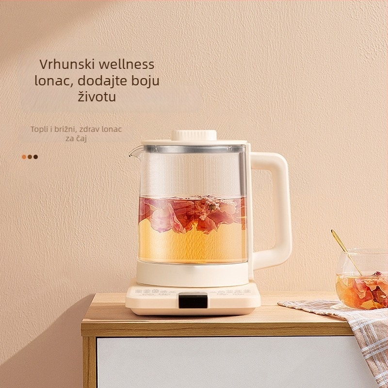 Zdravstvena posuda za infuziju i automatsko kuhanje, stakleno tijelo i unutarnja posuda, 1 L, 220V, 800W, dodirna kontrola