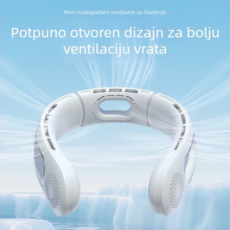 Novi prijenosni ventilator bez lopatica oko vrata, za sport i na otvorenom, tih, USB punjiv, mini ventilator