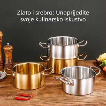 Jednostavan lonac od nehrđajućeg čelika sa staklenim poklopcem, bezdimni dizajn, kapacitet 2,1–4 L, kompatibilan s uobičajenim pločama