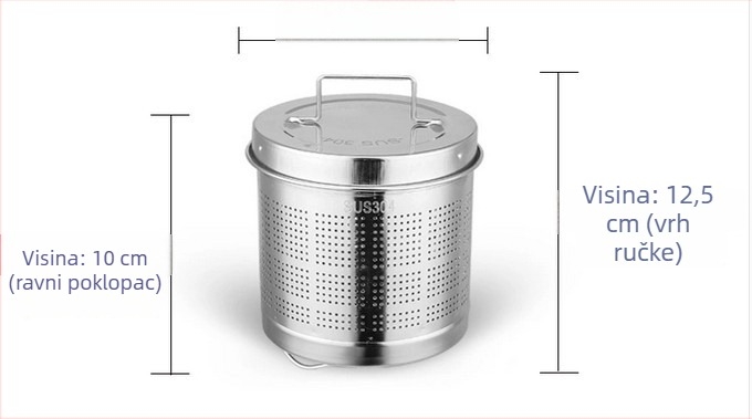 Zdravstveni lonac s filtrnom mrežom od 304 nerđajućeg čelika; staklena unutarnja posuda; kapacitet 1,5–2 L; snaga 500–1000 W