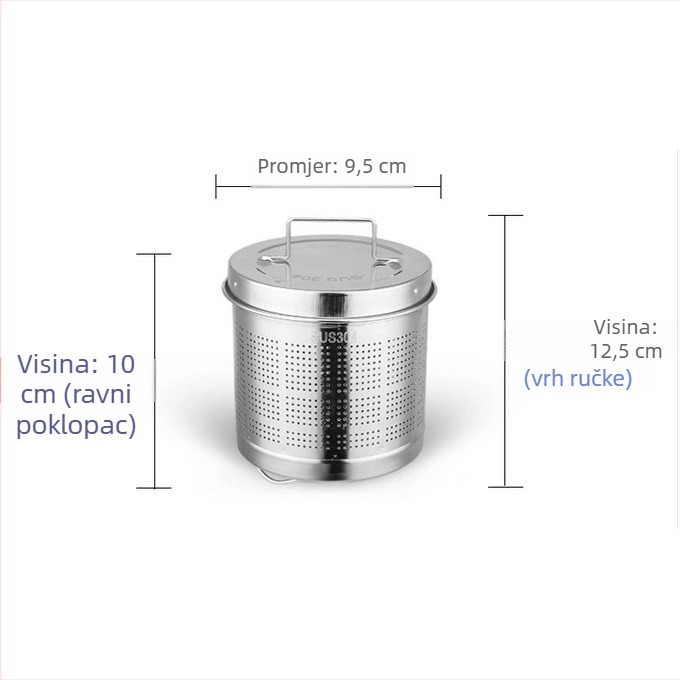 Zdravstveni lonac s filtrnom mrežom od 304 nerđajućeg čelika; staklena unutarnja posuda; kapacitet 1,5–2 L; snaga 500–1000 W