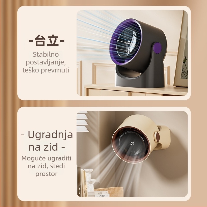 XJ09 bezlopatni stolni ventilator – motor bez četkica, napajanje jednosmjernim putem, višestruko podešavanje, način spavanja