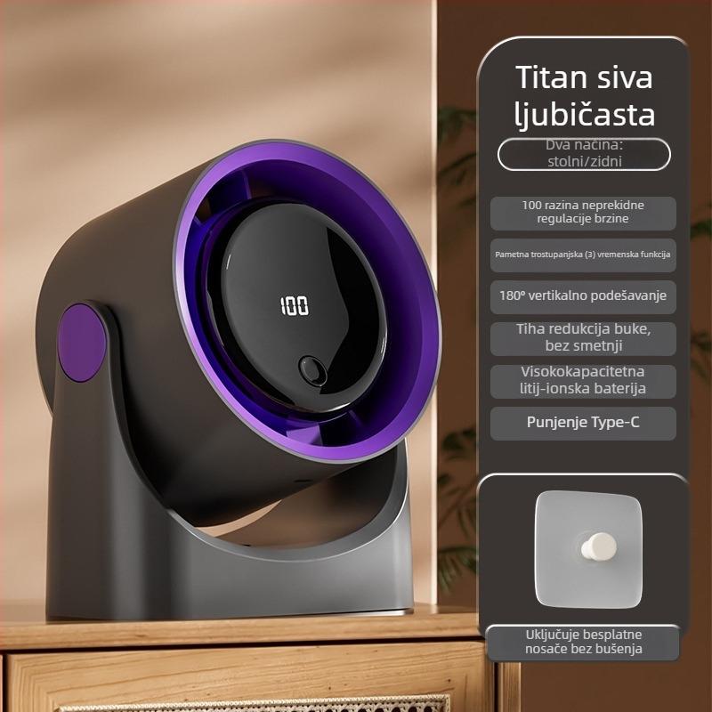 XJ09 bezlopatni stolni ventilator – motor bez četkica, napajanje jednosmjernim putem, višestruko podešavanje, način spavanja