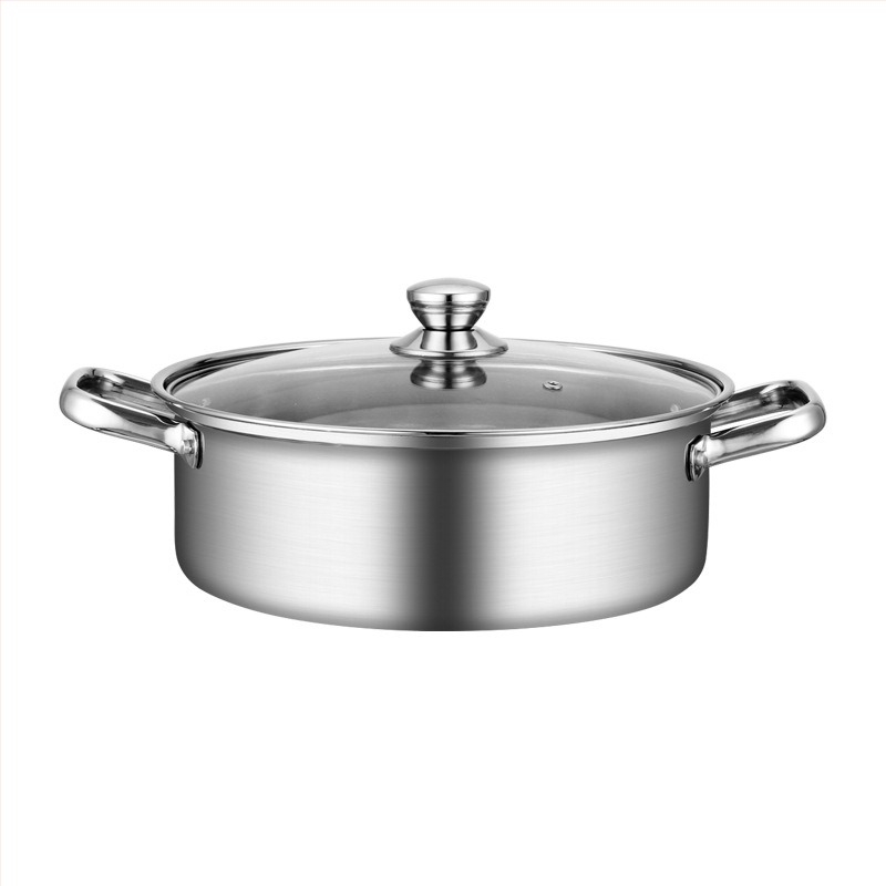 Lonac za hot pot od nehrđajućeg čelika, patka mandarinska, kapacitet 4.1-6 L, složeno dno, poklopac od vlaknastog stakla, kompatibilan s uobičajenim pločama, marka Zhenmingtang