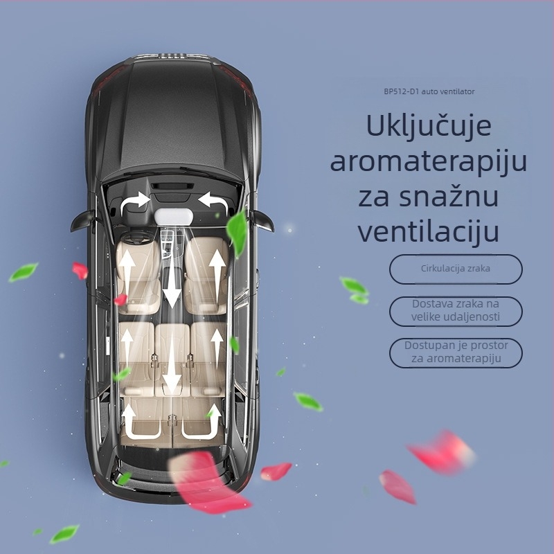 Ventilator bez lopatica za auto i stolno, USB punjenje, mini difuzor aromaterapije, tih