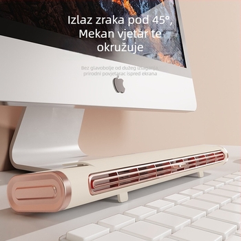 Ventilator USB bez lopatica, toranj ili stolni, s ugrađenom baterijom 1000–1200 mAh, 3 brzine, tih rad