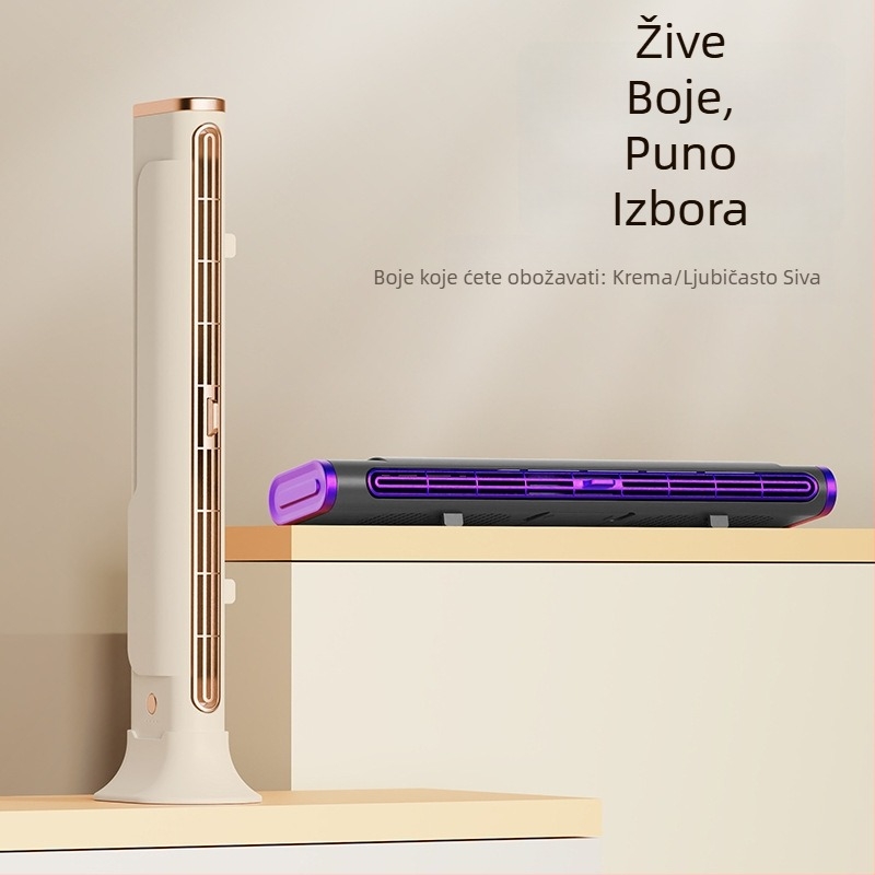 Ventilator USB bez lopatica, toranj ili stolni, s ugrađenom baterijom 1000–1200 mAh, 3 brzine, tih rad