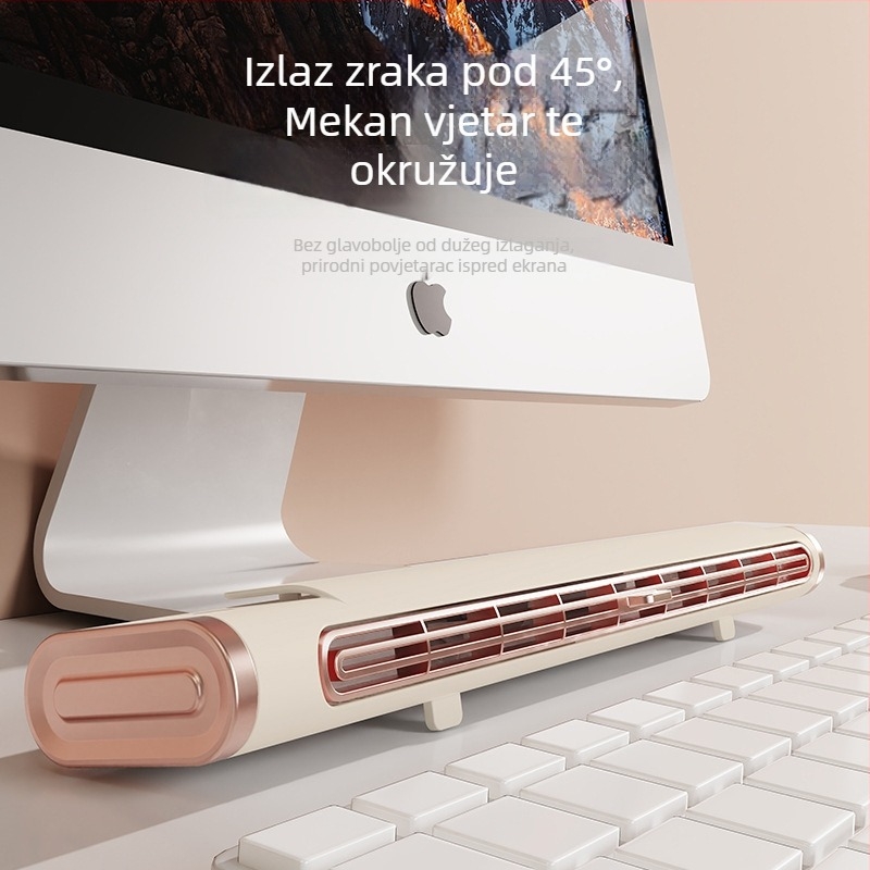Ventilator USB bez lopatica, toranj ili stolni, s ugrađenom baterijom 1000–1200 mAh, 3 brzine, tih rad