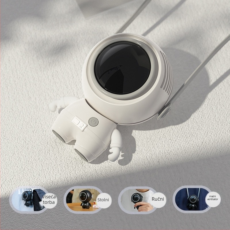 USB bez lopatica ventilator za vrat – mini prijenosni ručni s dizajnom astronauta
