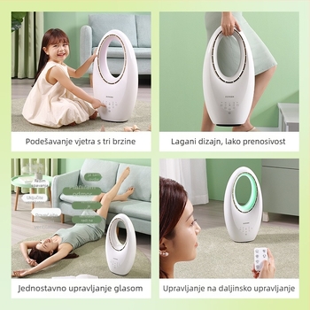 Toranj ventilator bez lopatica za kućnu upotrebu, ultra tiši, napajanje AC, 220 V, 60 W, buka <36 dB(A), pokrivenost 31–40 m²