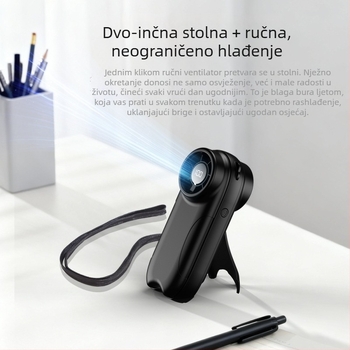 Ventilator bez lopatica, ručni, s jakim protokom zraka, stolni ventilator, prenosni, ugrađena baterija 2000–4000 mAh, dug radni vijek