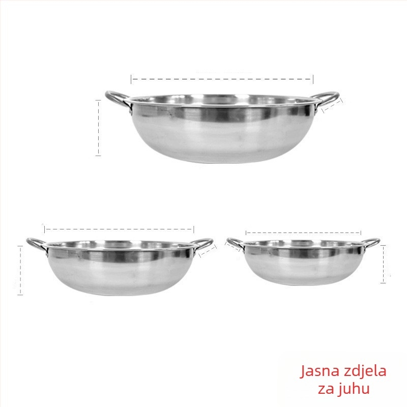 Nehrđajući čelik Yin-Yang lonac za vruće juhe s podijeljenim pretincima za dva okusa, premaz protiv prianjanja, kompatibilan s indukcijskim pločama, stakleni poklopac