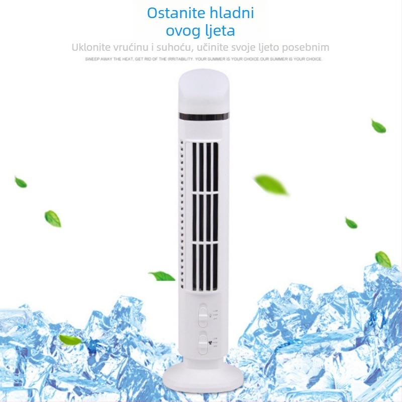 USB napajani bezlopatni stolni ventilator s LED lampom za zaštitu očiju, prirodni zrak, 2 brzine