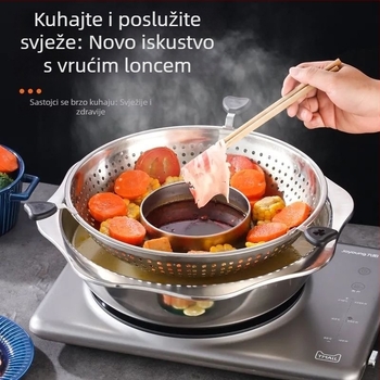 Rotirajući prilagodljivi nehrđajući čelik Mandarin Duck hot pot – 4,1–6 L, donja baza, bez poklopca, marka TAIYANG