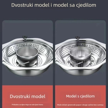 Rotirajući prilagodljivi nehrđajući čelik Mandarin Duck hot pot – 4,1–6 L, donja baza, bez poklopca, marka TAIYANG