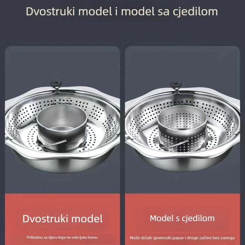 Rotirajući prilagodljivi nehrđajući čelik Mandarin Duck hot pot – 4,1–6 L, donja baza, bez poklopca, marka TAIYANG