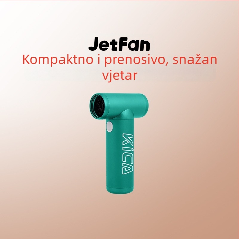 Feiyu Kica turbinski bezlopatni USB ventilator, mini prijenosni ventilator za vanjsku uporabu, 4 brzine, ugrađena baterija 2000–4000 mAh, brushless motor
