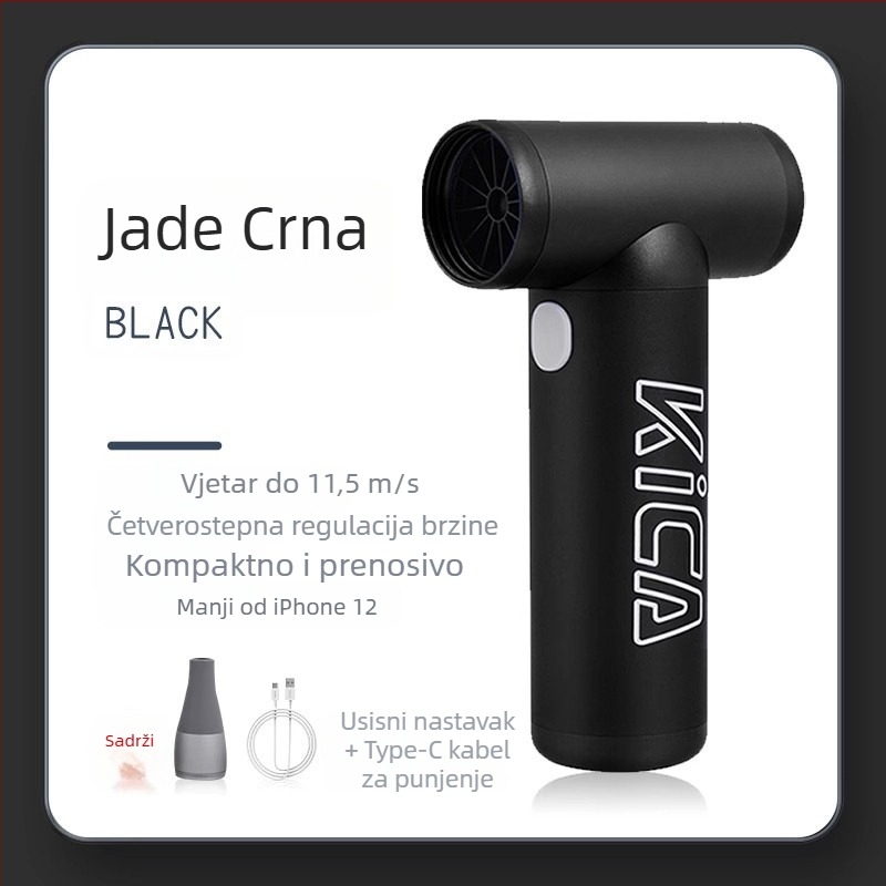 Feiyu Kica turbinski bezlopatni USB ventilator, mini prijenosni ventilator za vanjsku uporabu, 4 brzine, ugrađena baterija 2000–4000 mAh, brushless motor