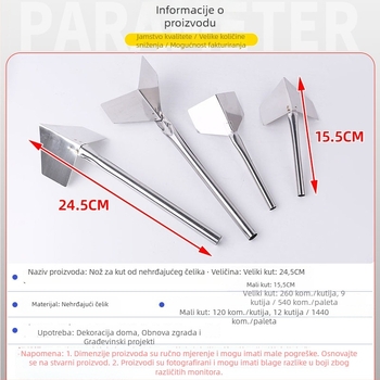 Jinya Yin-Yang kutna špahtla od nehrđajućeg čelika, višestruka namjena