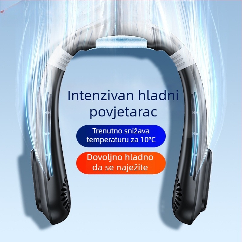 J18 bezlopatni viseći ventilator za vrat, prenosno USB napajanje, osobni klima uređaj za vanjsku upotrebu, tih i lagan