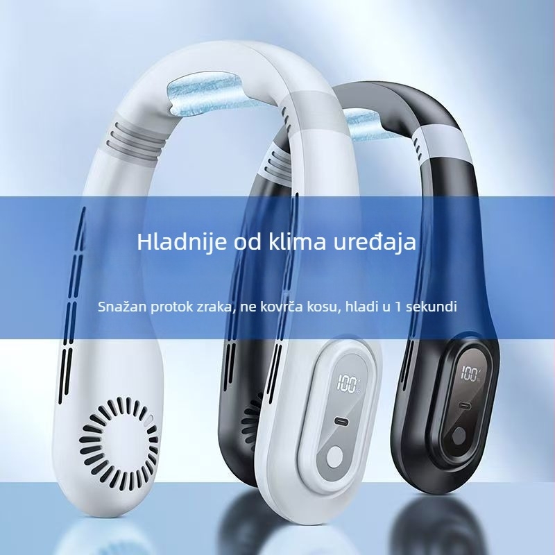 J18 bezlopatni viseći ventilator za vrat, prenosno USB napajanje, osobni klima uređaj za vanjsku upotrebu, tih i lagan