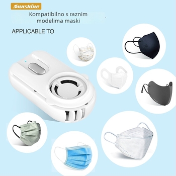 USB klipsni ventilator za masku s filtracijom, bez lopatica, ugrađena baterija 300–500 mAh, 3 brzine, buka ispod 36 dB