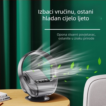 Ventilator bez lopatica za zid i stol, USB punjenje, ugrađena baterija 2000–4000 mAh, 5 brzina, brushless motor, tih rad ispod 36 dB