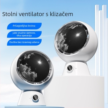 Stolni USB ventilator s ugrađenom baterijom 4000-6000 mAh, brushless motor, 6 brzina protoka zraka, tih 45-50 dB