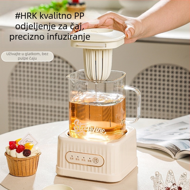 Zdravstvena posuda za čaj s digitalnim termostatom, staklena tijela, 500W, model MZS-500B, za 2-3 osobe