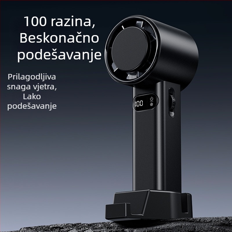 Ručni ventilator bez lopatica s turbinskim dizajnom i hlađenjem, s ugrađenom baterijom, prijenosni