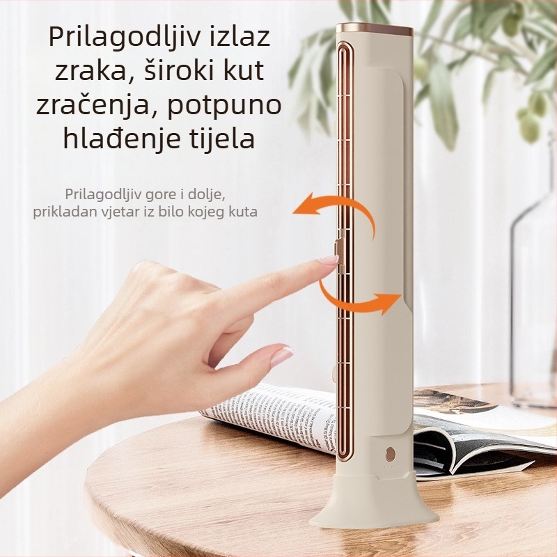 Bezlaptopni toranj ventilator za kućnu upotrebu, USB napajanje, ugrađena baterija 4000mAh, prirodni vjetar, 3 brzine, zidna ili podna montaža, tih