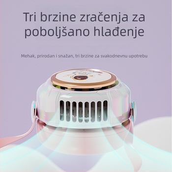 Vratni ventilator bez lopatica, USB punjenje, 3 brzine, zvuk ispod 36 dB, ugrađena baterija 300–500 mAh