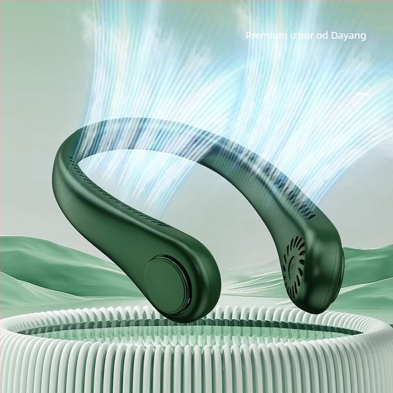 Ventilator za vrat bez lopatica, USB punjenje, 4 brzine, ugrađena baterija 1200–2000 mAh, motor bez četkica