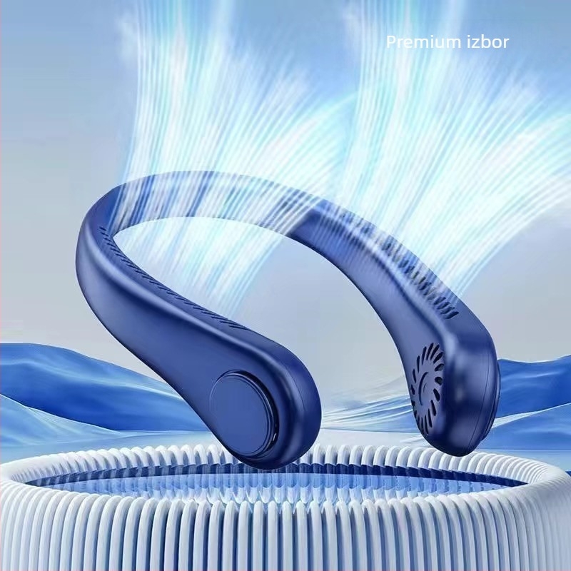Ventilator za vrat bez lopatica, USB punjenje, 4 brzine, ugrađena baterija 1200–2000 mAh, motor bez četkica