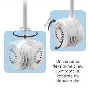 Nosivi ventilator oko vrata, sklopivi USB punjivi mini ventilator, dugotrajna baterija, prenosan za vanjsku upotrebu