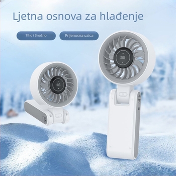 2024 novi model: sklopivi ventilator za vrat, ručni, USB, tih, bez lopatica, mini prijenosni ventilator