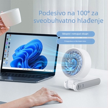 2024 novi model: sklopivi ventilator za vrat, ručni, USB, tih, bez lopatica, mini prijenosni ventilator