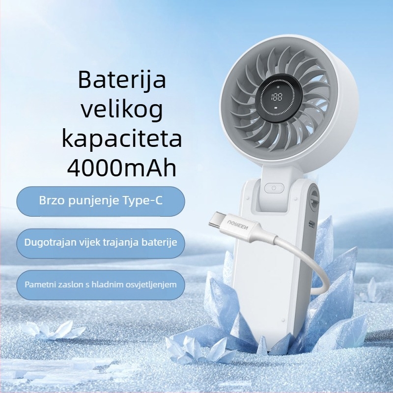 2024 novi model: sklopivi ventilator za vrat, ručni, USB, tih, bez lopatica, mini prijenosni ventilator