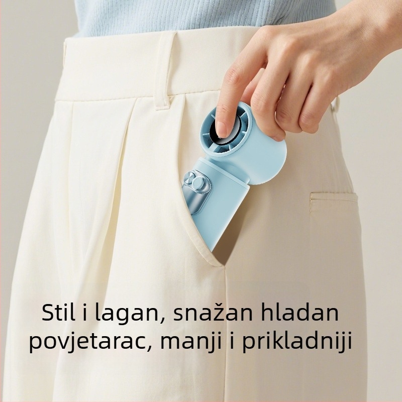 Ručni USB-prijenosni bezlopatni ventilator s digitalnim zaslonom, visokoučinkovita turbina, ugrađena baterija 2000–4000mAh