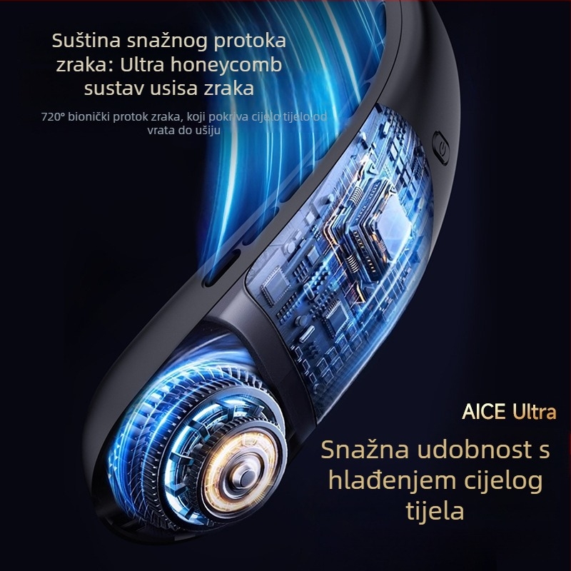 2025 novi stil nosivi ventilator za vrat, punjivi, dugotrajna baterija, prijenosni vanjski mini ventilator za vrat