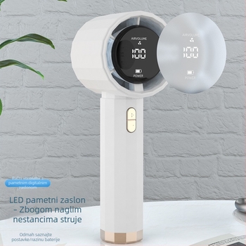 Prijenosni ručni ventilator s digitalnim zaslonom, USB punjenje, za vanjsku upotrebu, kompaktno i snažno