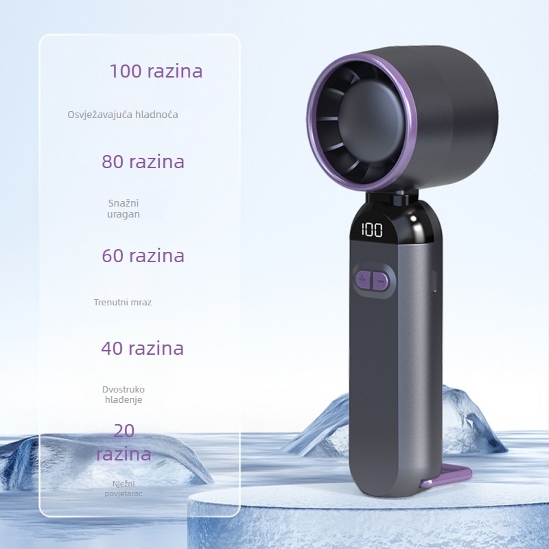 Ručni ventilator s turbinskim motorom, 100 brzina, mini USB vanjski ventilator