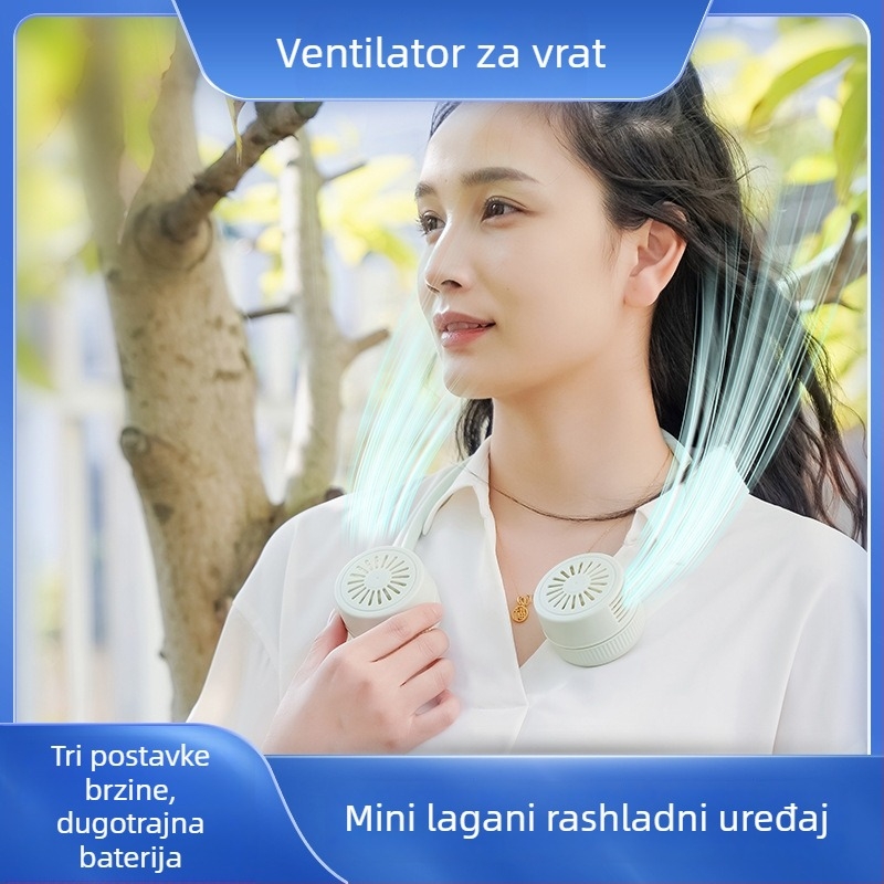Ventilator za vrat bez lopatica, USB punjenje, prenosni vanjski mini ventilator za džep, sklopiv.