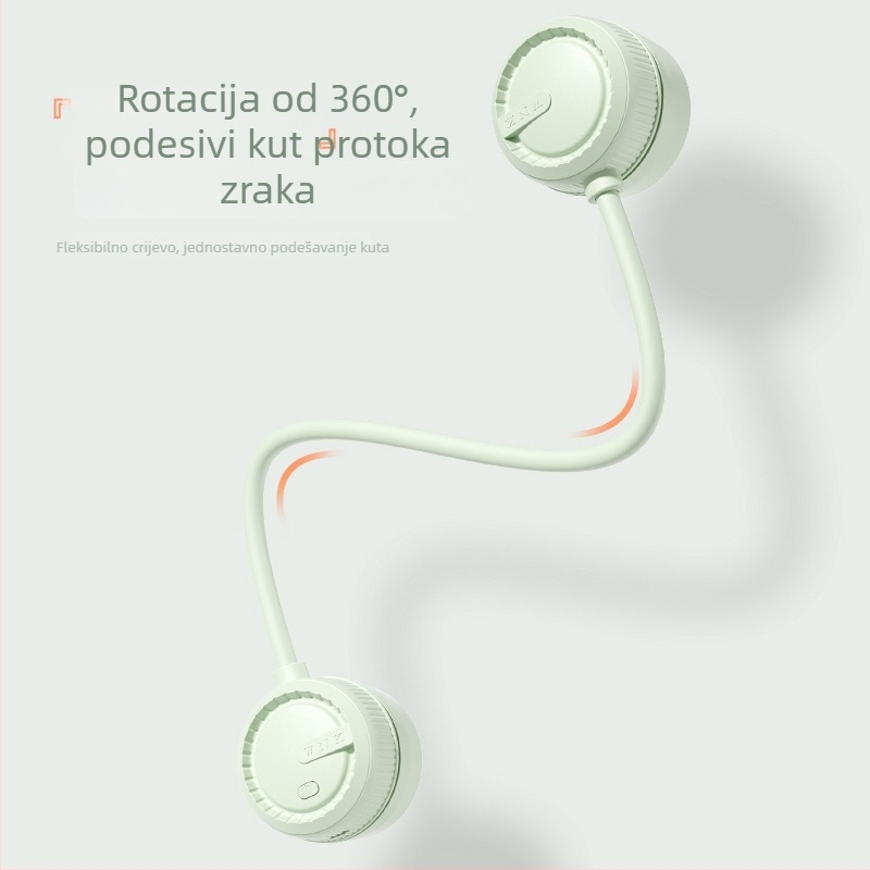 Ventilator za vrat bez lopatica, USB punjenje, prenosni vanjski mini ventilator za džep, sklopiv.
