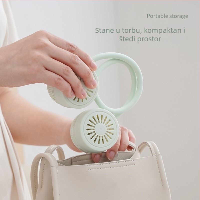 Ventilator za vrat bez lopatica, USB punjenje, prenosni vanjski mini ventilator za džep, sklopiv.