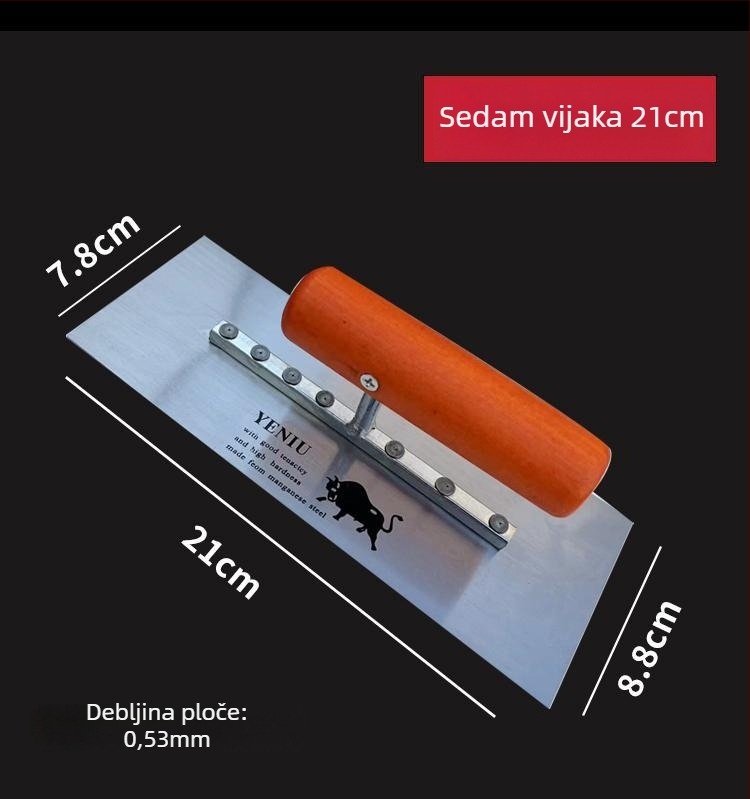 Gleter od nehrđajućeg čelika za malteriranje i struganje